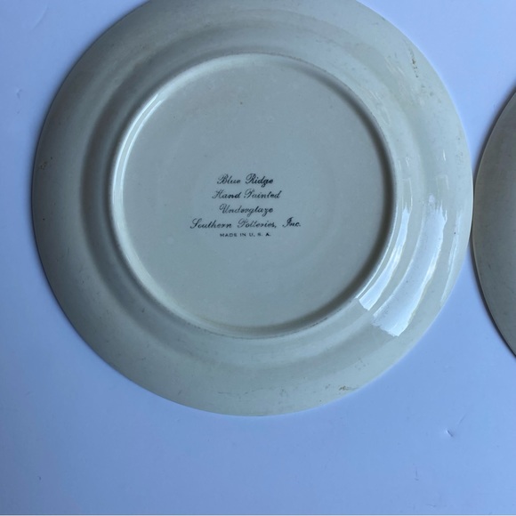 Vintage Blue Ridge Southern Pottery Luncheon Plate Fruit 8” Set Of 2 Rings USA - Picture 9 of 16